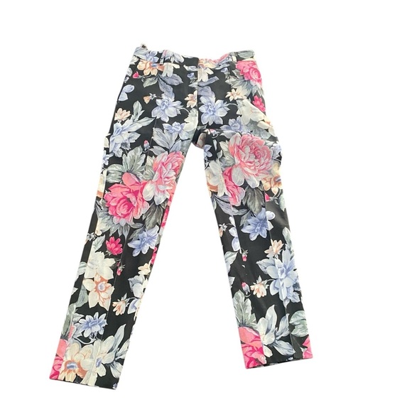 Celine Pants - Celine Black Rose Garden Floral Chino Trousers